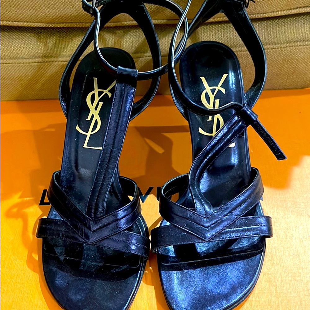Yves Saint Laurent Women's Black Strappy Sandals